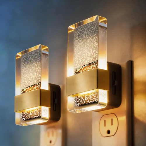 Vista 16 de DORESshop Luces nocturnas LED enchufables a la pared, luz nocturna regulable de 3 niveles, luz nocturna decorativa de burbujas, sensor de atardecer