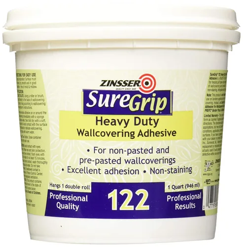 Vista 2 de Zinsser SureGrip 122 - Adhesivo para revestimiento de pared resistente, cuarto de galón, paquete de 6