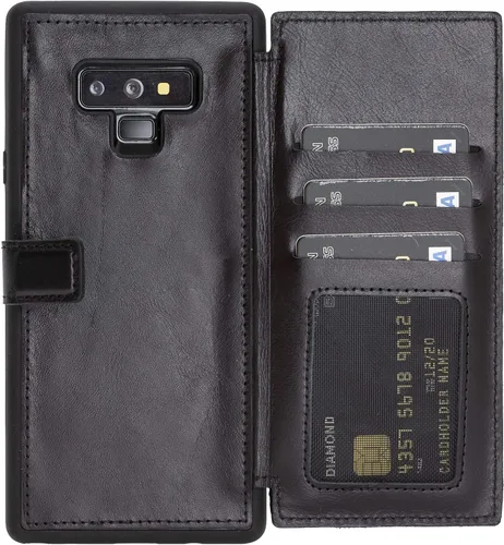 Vista 10 de Venito Verona - Funda de piel compatible con Samsung Galaxy Note 9 (6.4 pulgadas), bloqueo RFID, a presión, tapa trasera, delgada, tipo cartera