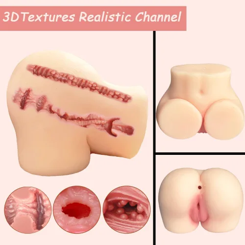 Vista 2 de Muñeca sexual realista de 1.3 libras con vagina de bolsillo, vaginal y anal, masturbador masculino de TPE realista, torso femenino pequeño, muñeca