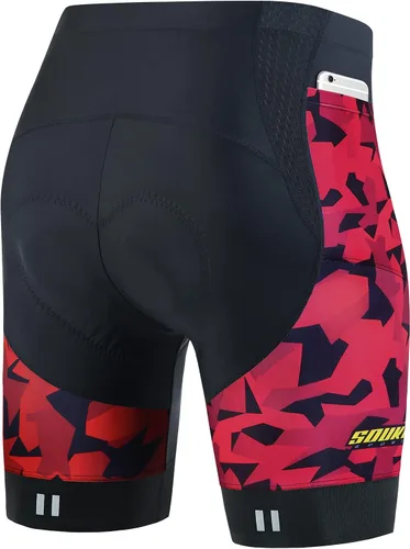 Vista 8 de Souke Sports Pantalones cortos de ciclismo acolchados para hombre, cómodos pantalones de ciclismo de carretera