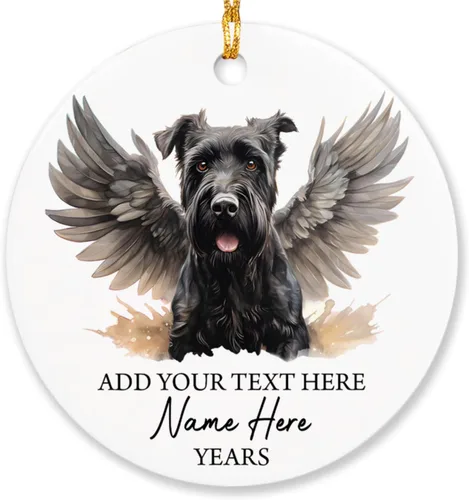 Vista 9 de Airedale Terrier - Adorno personalizado de alas de ángel para perro, regalo de pérdida de condolencias de mascotas, adorno de Navidad conmemorativo