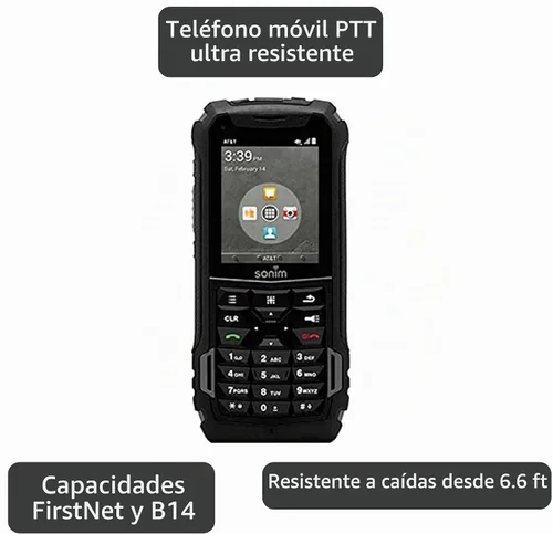 Vista 2 de Sonim XP5 XP5700 4G LTE Grado militar Teléfono resistente con función PTT 4 GB, 1 GB de RAM (negro) - AT&T desbloqueado