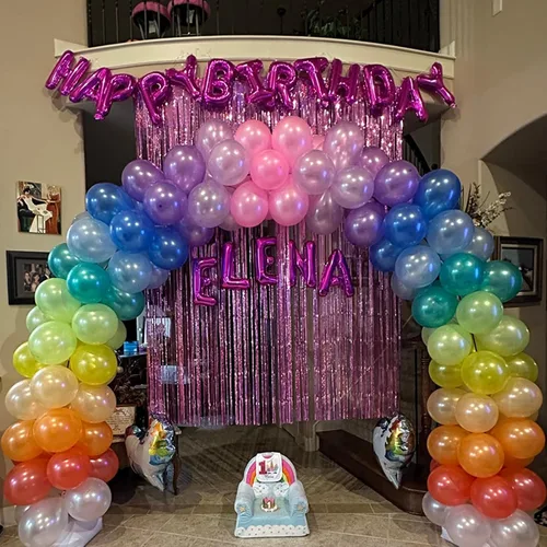Vista 4 de Globos de papel de aluminio rosa intenso de 16 pulgadas con confeti, 21 unidades, unisex, para niños y adultos