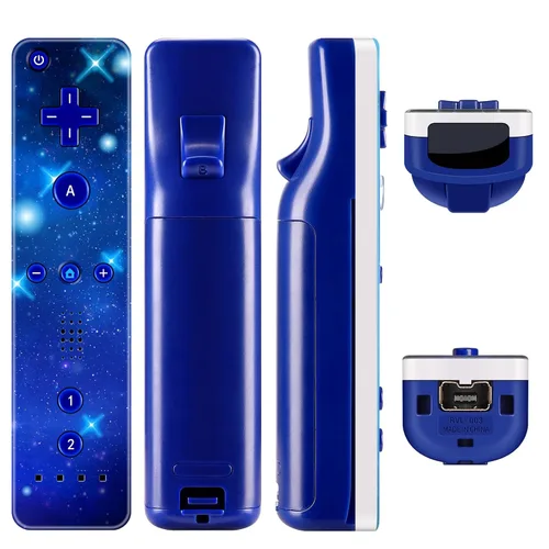 Vista 6 de Yosikr Wii Controller 2 Pack, Wii Remote Controller with Silicone Case and Wrist Strap Compatible for WiiWii U Console - Starrysky and Graffiti