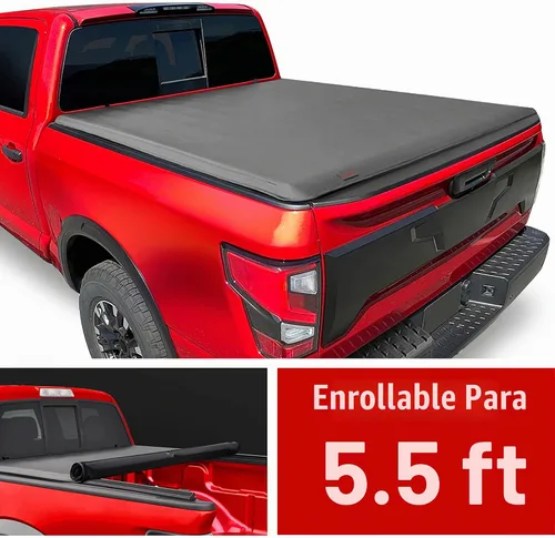 Vista 2 de MaxMate Cubierta Suave Enrollable para Caja de Camioneta Tonneau Compatible con Nissan Titan 2017-2024 Caja de 5.5' (67") TCN169048