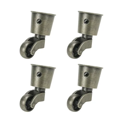 Vista 25 de Semetall Ruedas de montaje lateral de 2 pulgadas, ruedas silenciosas de goma en forma de L de 600 libras, ruedas giratorias de 360 grados