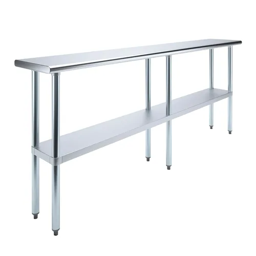 Vista 22 de AmGood Mesa de trabajo de acero inoxidable con estante inferior Preparación de alimentos NSF Estación de trabajo utilitaria