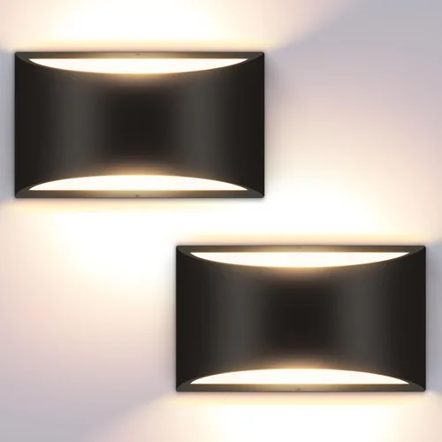 Vista 12 de Moderno aplique de pared LED con cable blanco para interiores, iluminación de pared arriba y abajo, para sala de estar, dormitorio, pasillo