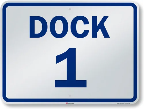 Vista 7 de SmartSign Letrero de número de muelle "Dock 1" Aluminio de 12 x 18 pulgadas