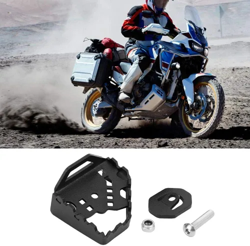 Vista 2 de Fydun Freno Agrandar Peda, Palanca de freno trasero Agrandar Pedal para CRF1000L Africa Twin Sports 14-18 (negro)