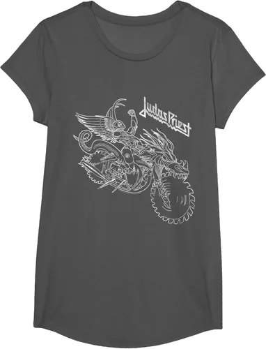 Vista 4 de Judas Priest - Camiseta de asfalto con estructura de alambre y analgésico, gris, S