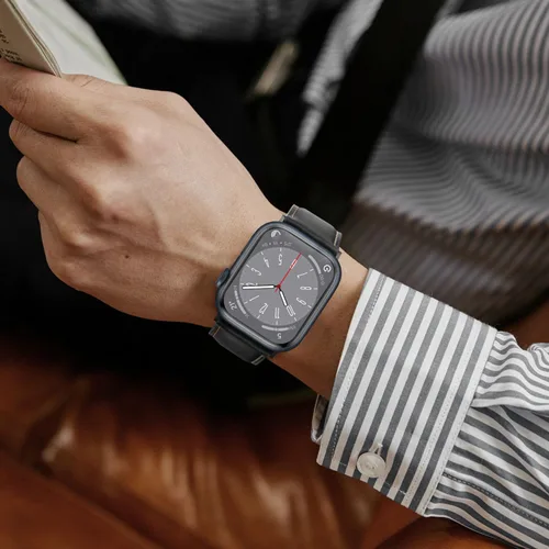 Vista 7 de HITZEE Correas de cuero compatibles con Apple Watch Band de 1.654 in, 1.614 in, 1.575 in, 1.496 in, para mujeres y hombres, correa de cuero genuino