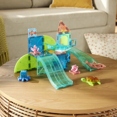 Vista 3 de MAGNA-TILES Coral Reef - Juego de construcción magnética de 25 piezas, la marca original de construcción magnética