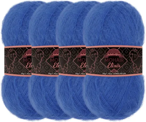 Vista 86 de JubileeYarn Mohair Elixir Yarn - 50g/Skein Baby Wool Blend - Cosmopolitan - 1 Skein