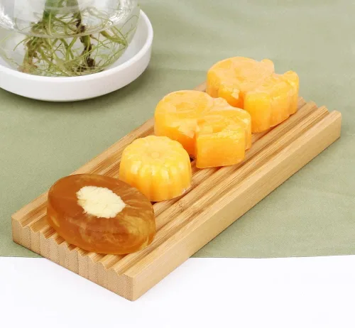 Vista 7 de Jabonera de bambú – Protector de jabón – Jabonera de madera de bambú natural con bandeja de drenaje para ducha, baño, bañera, cocina, prolonga