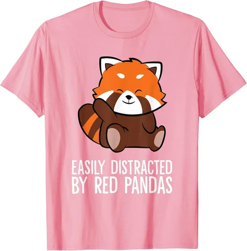 Vista 4 de Red Panda Love Easily Distracted By Red Pandas T-Shirt Asphalt Grey