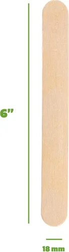 Vista 2 de GUSTO Palitos de paleta de madera para manualidades de 6 pulgadas