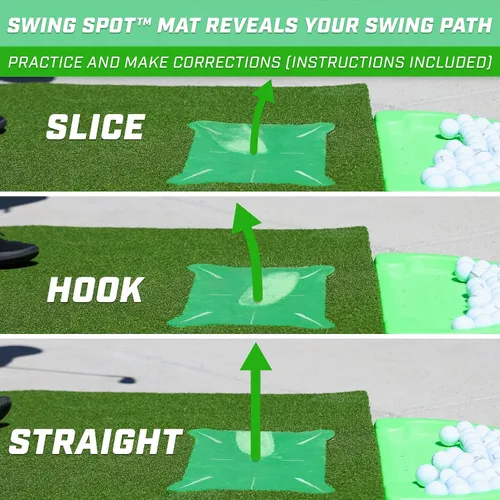 Vista 6 de GoSports Tapete de práctica de golf de 5 pies x 4 pies PRO, incluye 5 inserciones intercambiables para la instrucción definitiva en casa