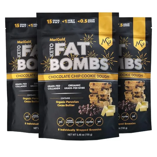 Vista 13 de MariGold Keto Fat Bombs - Limón y Coco, bajo en carbohidratos, rico en colágeno, ghee alimentado con pasto, mantequilla de cacao orgánica, sin