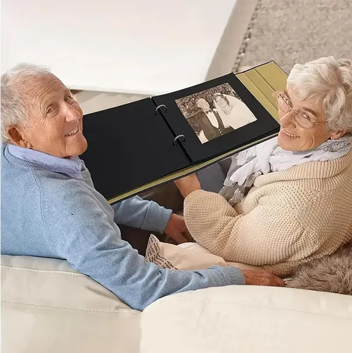 Vista 8 de AIOR Álbum de recortes de 60 páginas de tapa dura vintage con esquinas de fotos, álbum de recortes de bricolaje álbum de fotos para aniversario, día