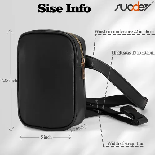 Vista 5 de SUOSDEY Riñonera de cuero para mujer, riñonera de cuero
