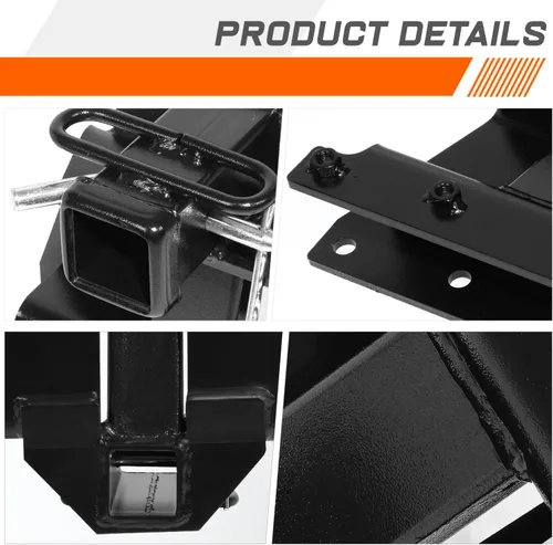Vista 6 de Enganche de remolque clase 3 receptor de 2 pulgadas compatible con Jeep Grand Cherokee 05-10, color negro