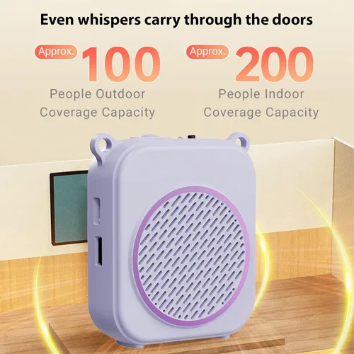 Vista 6 de Alomejor Amplificador de voz con micrófono de auriculares, amplificador portátil, adecuado para profesores, actividades al aire libre, guía