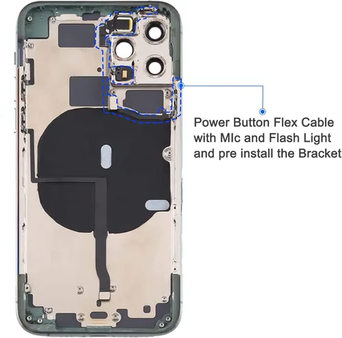 Vista 3 de Johncase Interruptor de control de botón de encendido OEM + luz de flash + cable flexible de micrófono con piezas de repuesto compatibles con iPhone