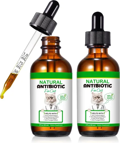 Vista 8 de Antibióticos naturales para gatos, suplementos para mascotas, 2 onzas líquidas/1 paquete de multivitamínicos para gatos, antibiótico para gatos
