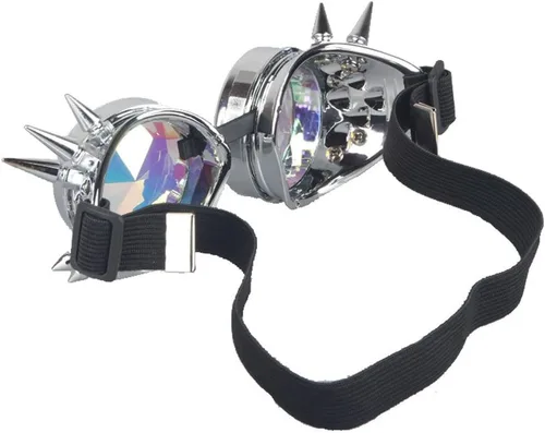 Vista 3 de Anteojos para fiesta con lentes de cristal diseño de caleidoscopioarco iris. Entrega en 3-5 días.