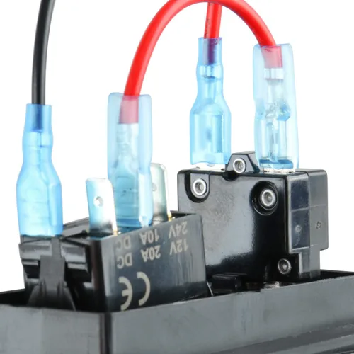 Vista 7 de Amarine Made Interruptor de bomba de sentina de 3 vías, disyuntor de circuito basculante LED de lujo, interruptor de control con luz LED
