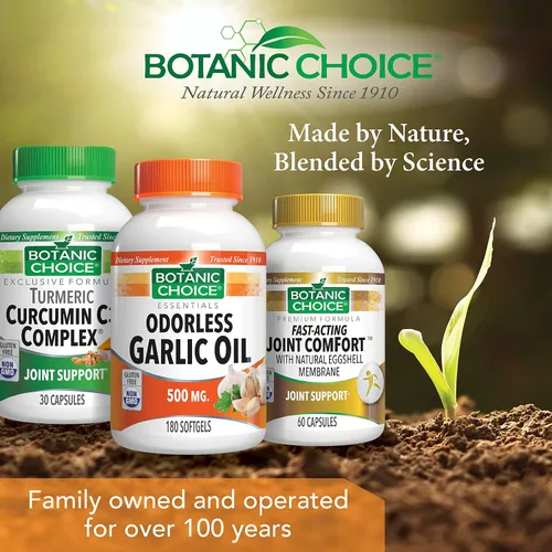 Vista 6 de Botanic Choice Cápsulas blandas de aceite de ajo sin olor, colesterol antioxidante y suplemento de apoyo inmunológico para adultos, sin gluten, sin