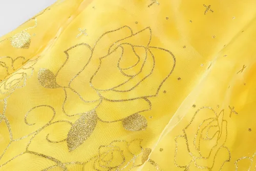 Vista 6 de ReliBeauty Disfraz de princesa para niñas pequeñas, color amarillo