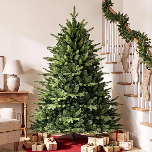 Vista 9 de 6ft Artificial Christmas Tree, Dense Branches Realistic Christmas Tree for Holiday Decor Collapsible Christmas Tree Reusable and Easy to Assemble