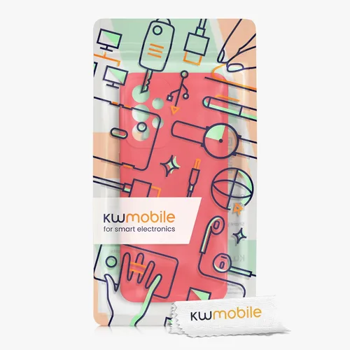 Vista 7 de kwmobile Funda compatible con Samsung Galaxy A32 5G - Funda de silicona TPU con acabado suave - Rosa impresionante