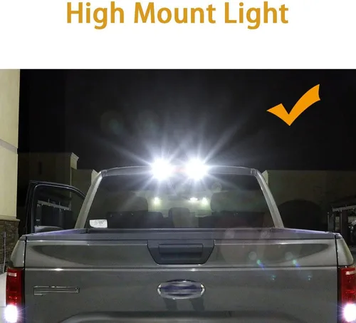 Vista 7 de Xotic Tech - Juego de 6 luces LED blancas de carga de montaje alto + luz de matrícula + juego de bombillas de luz inversa de respaldo + herramienta