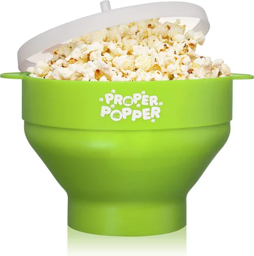 Vista 17 de The Original Proper Popper - Palomitas de maíz para microondas, máquina de palomitas de maíz, tazón plegable sin BPA y apto para lavavajillas
