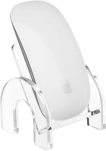 Vista 8 de Base de soporte de acrílico vertical para cargar Apple Magic Mouse 1 y 2 - Soporte de almacenamiento para mouse mágico (cable de carga no incluido)