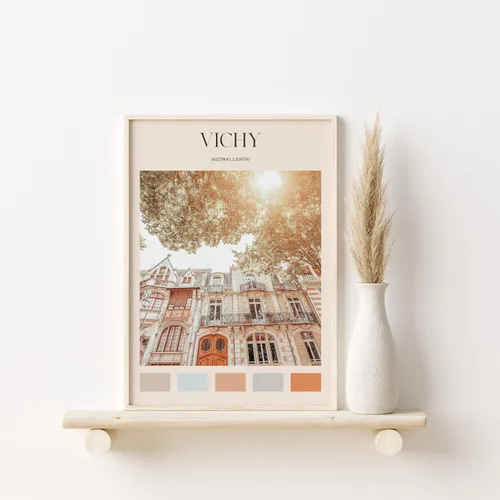 Vista 3 de Impresión Vichy, arte de pared de Vichy, póster de Vichy, foto de Vichy, impresión de póster de Vichy, decoración de pared de Vichy, póster de viaje
