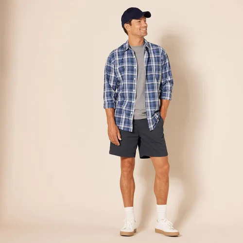Vista 3 de Tienda Essentials - Pantalones cortos chinos de corte clásico 7 pulgadas para hombre