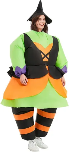 Vista 5 de Disfraz inflable para mascarada, disfraz inflable de cuerpo completo para adulto con sombrero, talla grande, divertido traje para hombres y mujeres