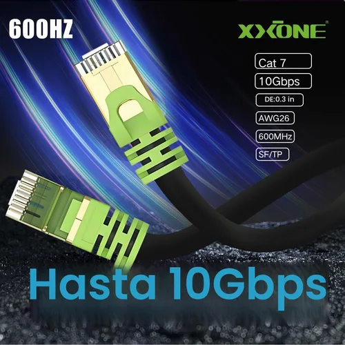Vista 3 de XXONE Cable Ethernet Cat 7 para exteriores, cable de red Cat7 resistente 26 AWG, cable de conexión RJ45, velocidad de transmisión 10 GbpsAncho