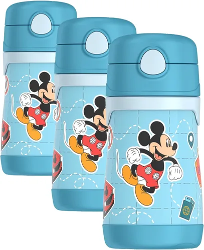 Vista 20 de Thermos Bebé 10 oz. Botella de acero inoxidable con popote emergente, coches