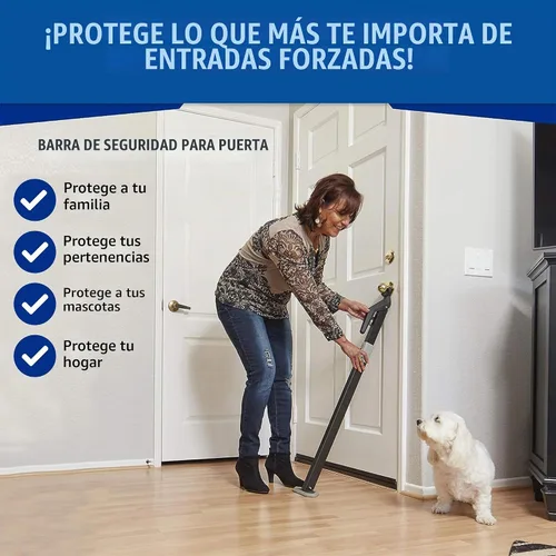 Vista 5 de Securadoor Barra de topes de puerta súper resistente Dispositivo de tope de puerta totalmente ajustable para seguridad en el hogar para uso