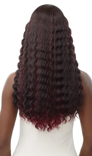Vista 4 de Outre Peluca sintética Sleeklay Part HD Lace Front - PERLA (1B)