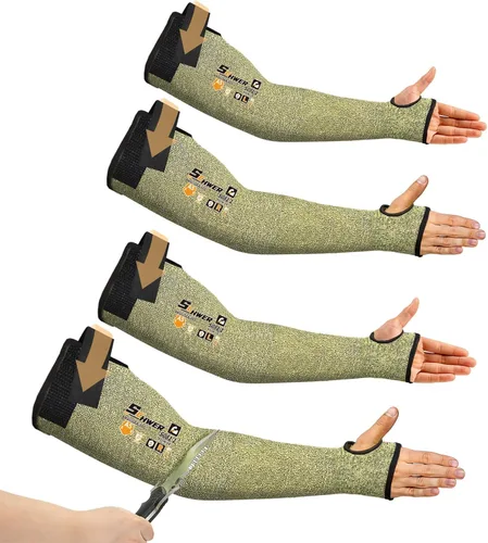 Vista 11 de Schwer CORE Mangas de Protección para Brazo S081, Mangas Resistentes a Cortes ANSI A5 con Orificio para el Pulgar, Manga de Soldadura Resistente a