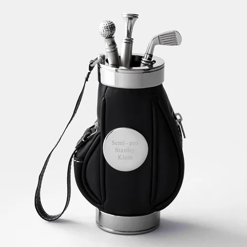 Vista 2 de THINGS REMEMBERED Juego de bolígrafo y lápiz con bolsa de golf negra grabada para papá (personalización gratuita)