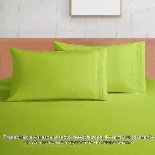 Vista 4 de Elegant Comfort Juego de sábanas de microfibra de alta calidad 1500 de lujo de 4 piezas, resistente a las arrugas, sábana bajera elástica en todo