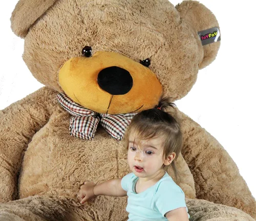 Vista 4 de Joyfay oso de peluche gigante de 78 pulgadas (6.5 pies) súper grande, oso de peluche de peluche suave, regalo grande de San Valentín (marrón)